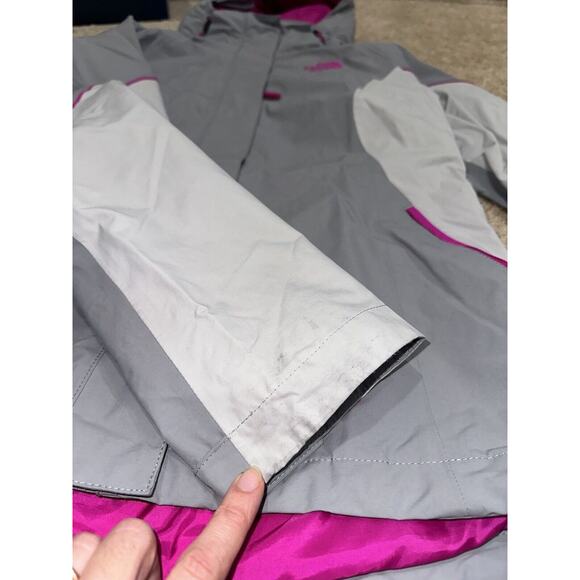 THE NORTH FACE Size Small S Women’s Gray Pink HyVent Hooded Jacket Windbreaker - Picture 9 of 10
